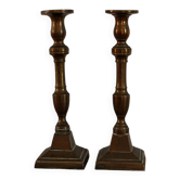 Pair of copper candle holders