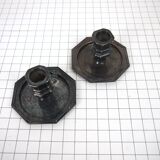 Pair of metal candlesticks