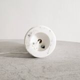 Swedish Mid Century White Marble Cylindrical Table Lamp by Bergboms, 1960s