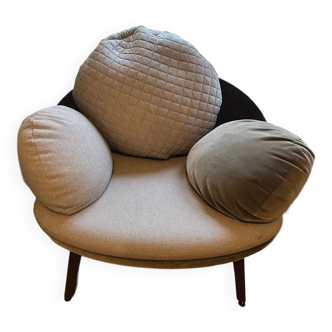 Fauteuil nubilo gris/beige