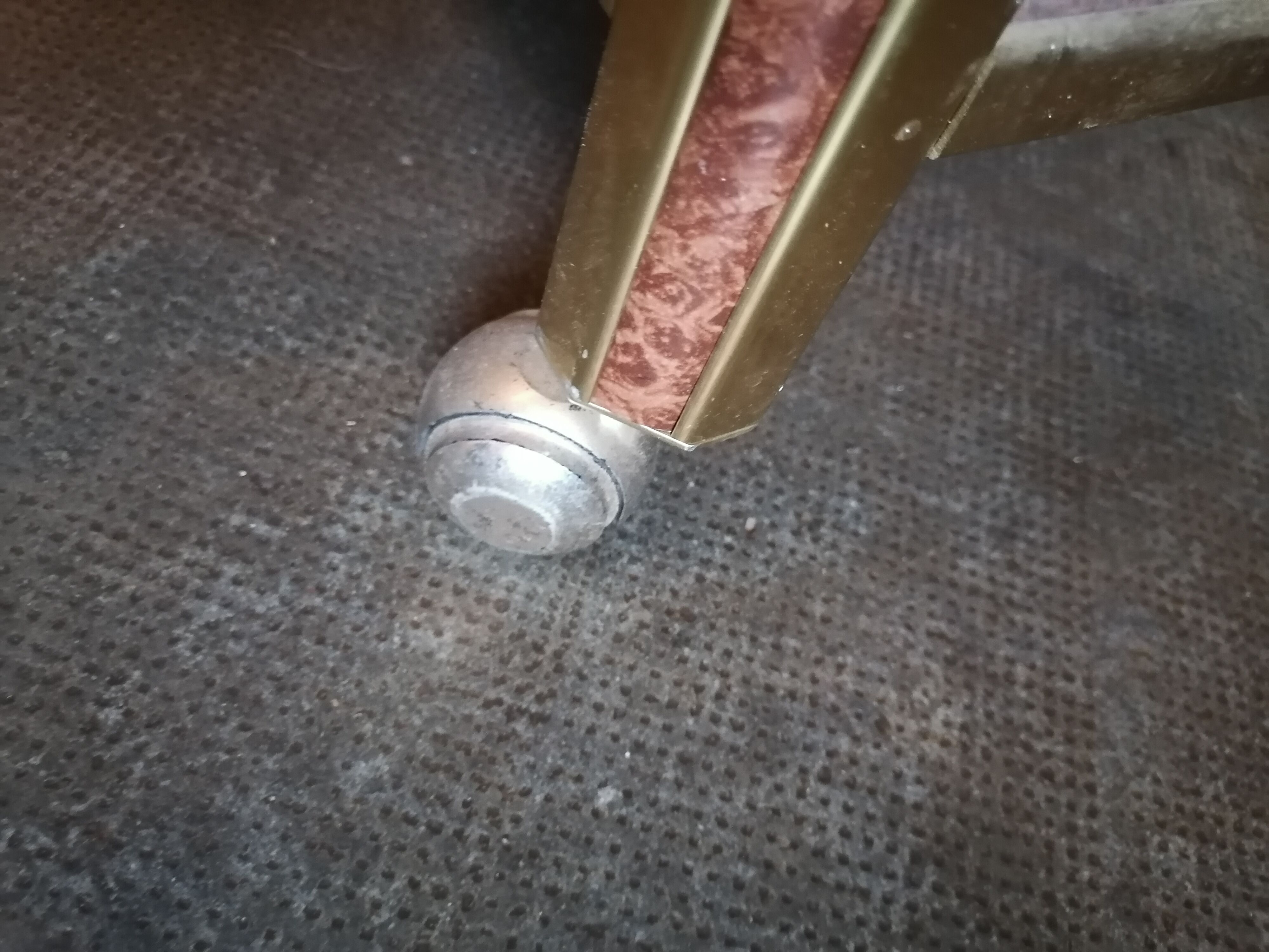 Desserte laiton verre fumé bar roulettes Selency