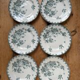 Series of 6 old flat plates “Terre de Fer”