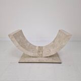 Table à café en pierre de Mactan ou table en pierre fossile, années 1990