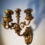 Paire d'appliques en bronze Doré et laiton fin xixe h:26CM