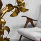 Midcentury modern brass flower floor lamp Hans Kögl