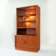 Teak Dyrlund highboard display case with shutter doors