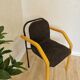 Vintage Beech Wood Dining Chair: 1970s Space Age Black Fabric