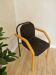 Vintage Beech Wood Dining Chair: 1970s Space Age Black Fabric