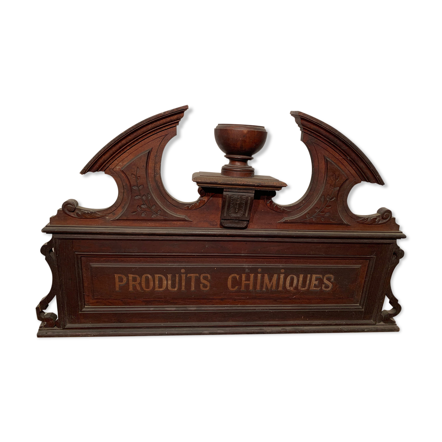 Pediment or top of furniture in natural wood XIX century