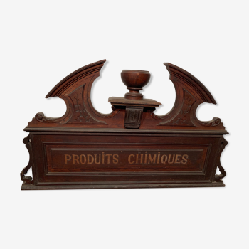 Pediment or top of furniture in natural wood XIX century