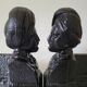 Pair of anthropomorphic cast iron chenets