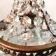 Lustre montgolfière bronze doré et pampilles en cristal