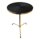 Vintage tripod pedestal table in gold metal