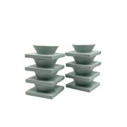 Set of 9 ceramic light blue ceramic bowls, I + I Italy, 1970s