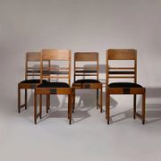 Amsterdam School oak dining chairs, Netherlands, 1920s