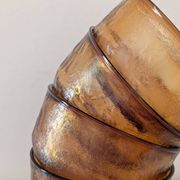 5 textured amber glass bowls – France, 1970s