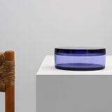 Blue glass Val-Saint-Lambert Vide-Poche, Belgium ca. 1900