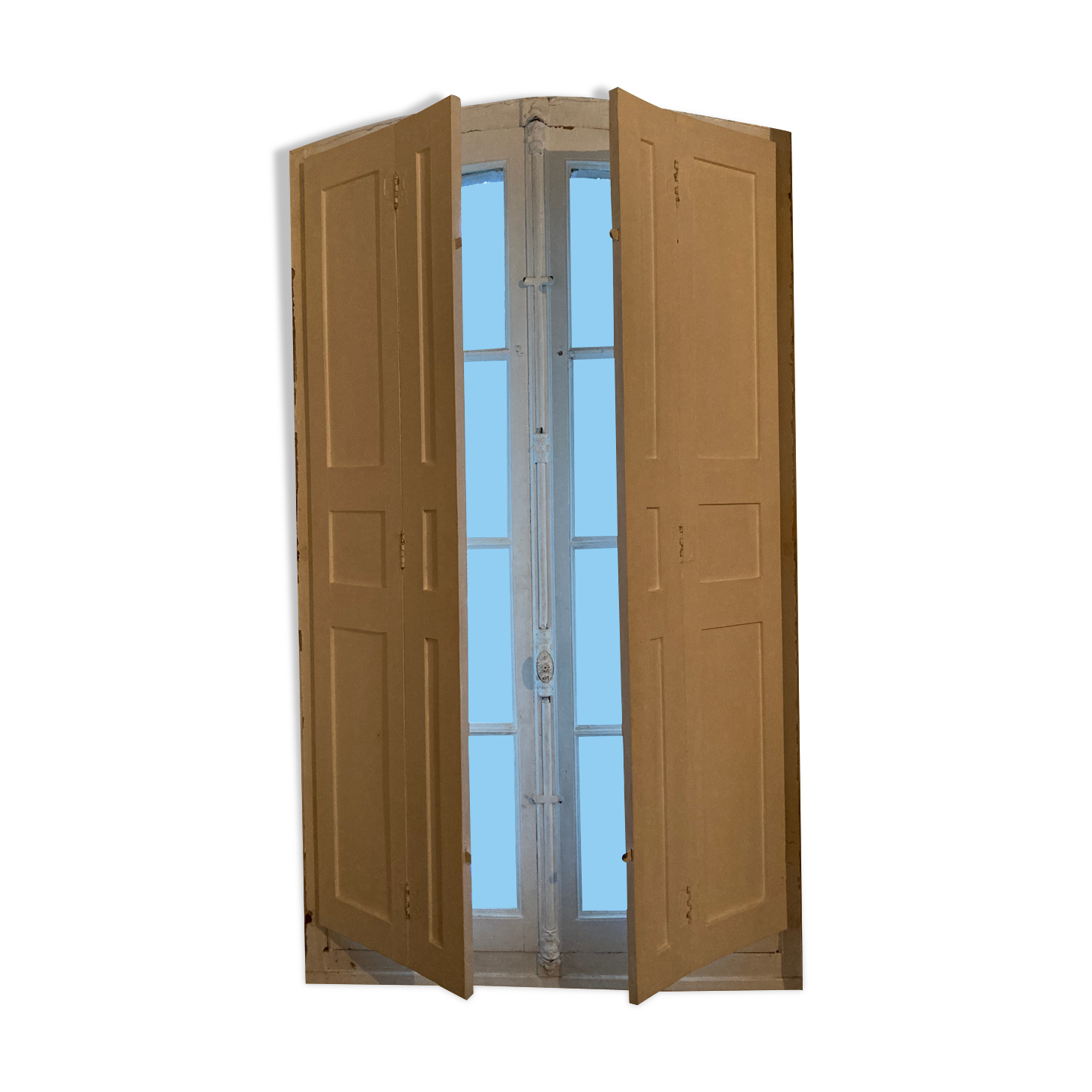 Window with interior shutters