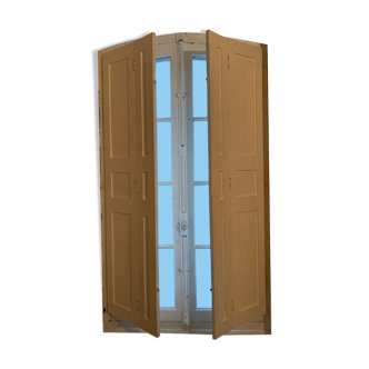 Window with interior shutters