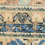 Tapis Persan Ancien Grand Format – Laine Nouée Main, Tons Beige & Bleu