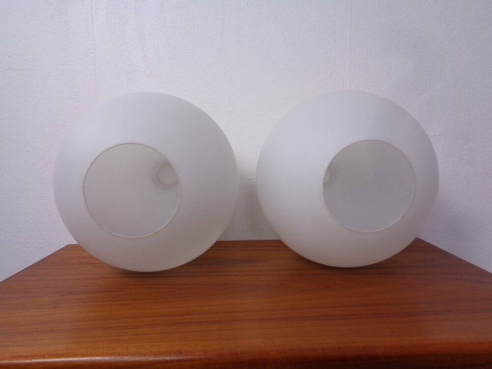 Opaline Glass Satellite Pendant Lamps by Vilhelm Wohlert for Louis Poulsen, 1960s, Set of 2