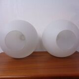 Opaline Glass Satellite Pendant Lamps by Vilhelm Wohlert for Louis Poulsen, 1960s, Set of 2