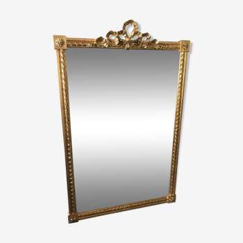 Miroir style Louis XVI doré à la feuille 153 x 99 cm