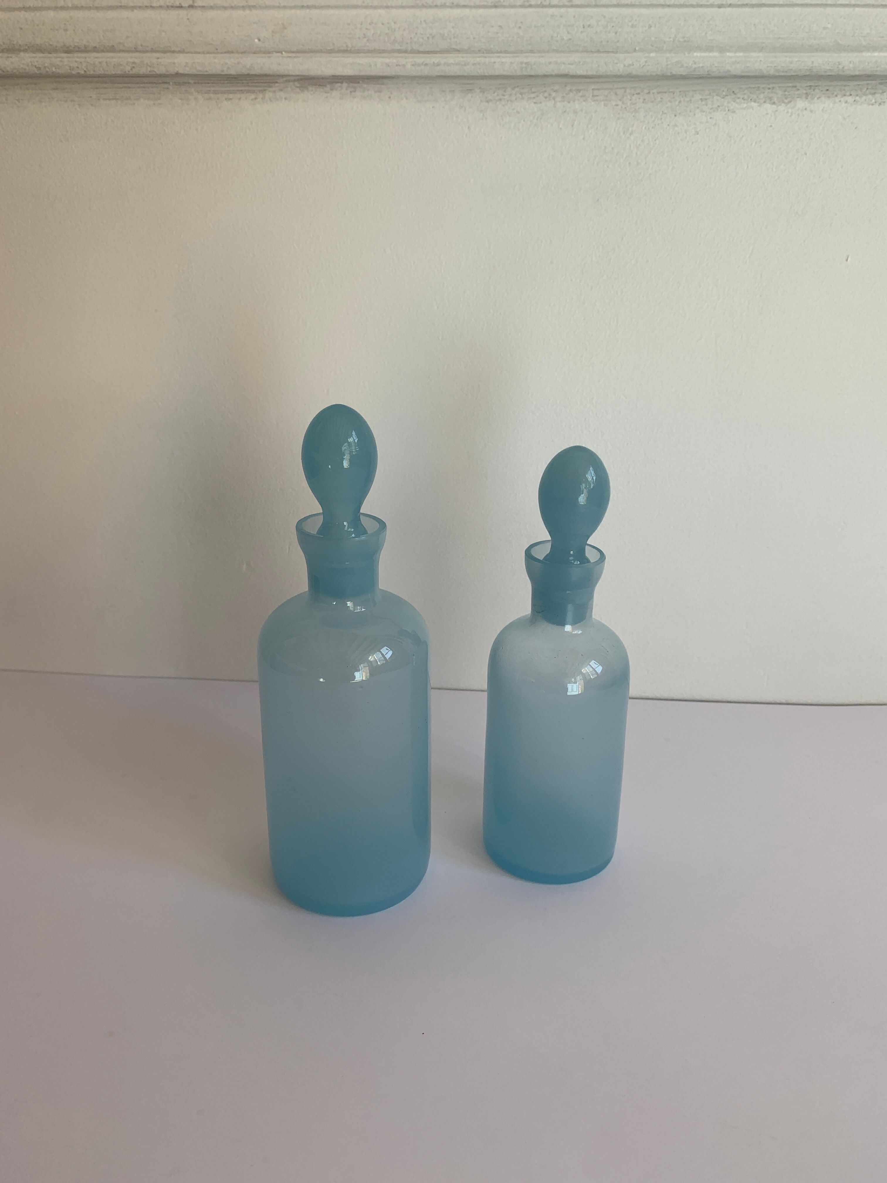 2 opaline vials