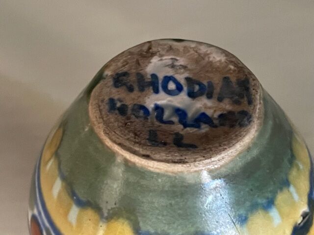 Miniature rhodian holland vase, circa 1920