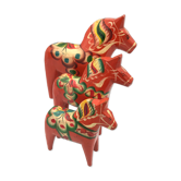 Set of 3 wooden dalecarlie horses