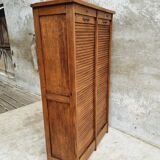 Antique roller shutter cabinet Paris oak wall cupboard