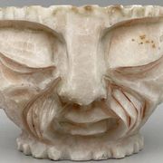 Pharmacy mortar and pestle in alabaster China man's face