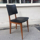All 4 Scandinavian chairs, teak and skai, 1960