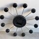 Black sputnik spider wall clock - space age - atomic