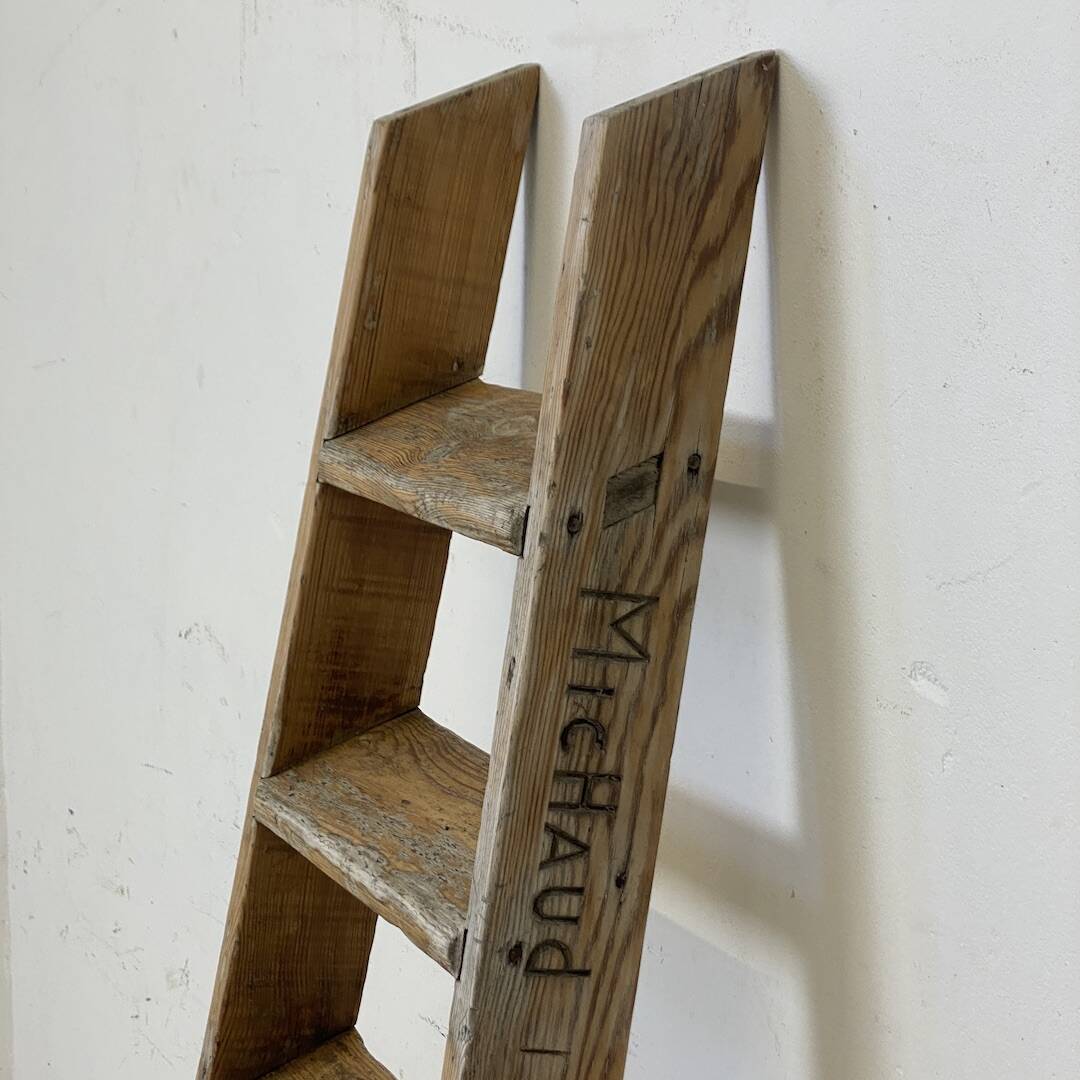 Vintage solid wood workshop ladder