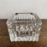 Square thick crystal ashtray from the 70s-80s.