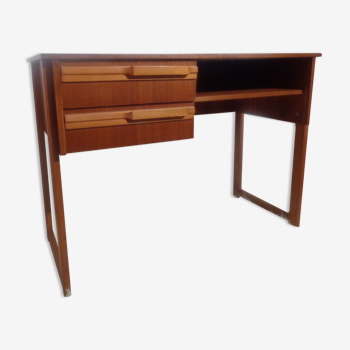 Bureau vintage des années 50 pied traineau en teck