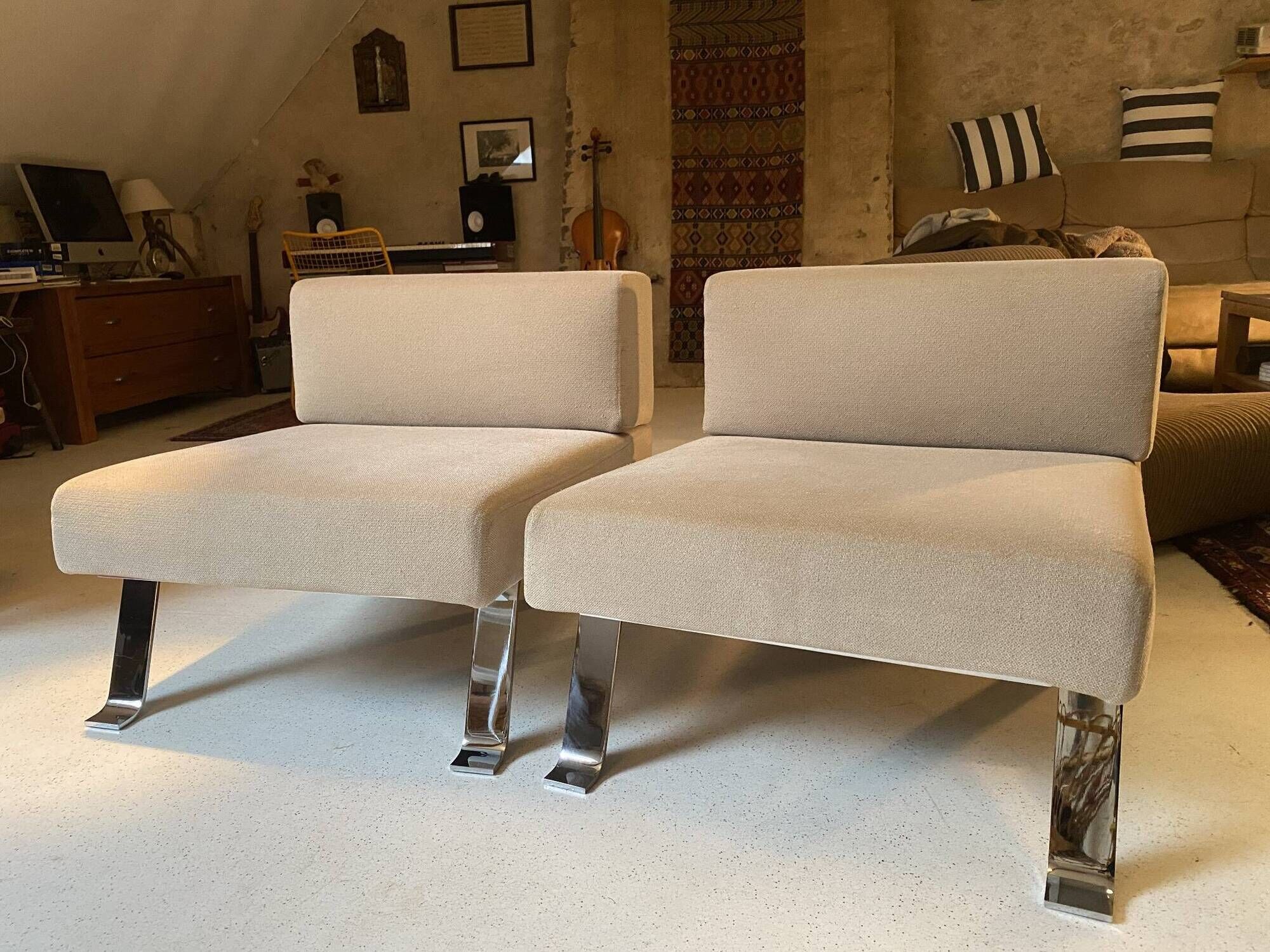 Ombra Armchairs by Charlotte Perriand for Cassina