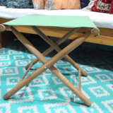 Folding wooden and canvas stool