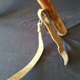 Wooden and leather folding stool