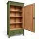 Renovated Art Deco Parisian wardrobe in khaki with original mirror.