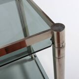 Italian modern chromed steel serving cart/side table, 1970’s
