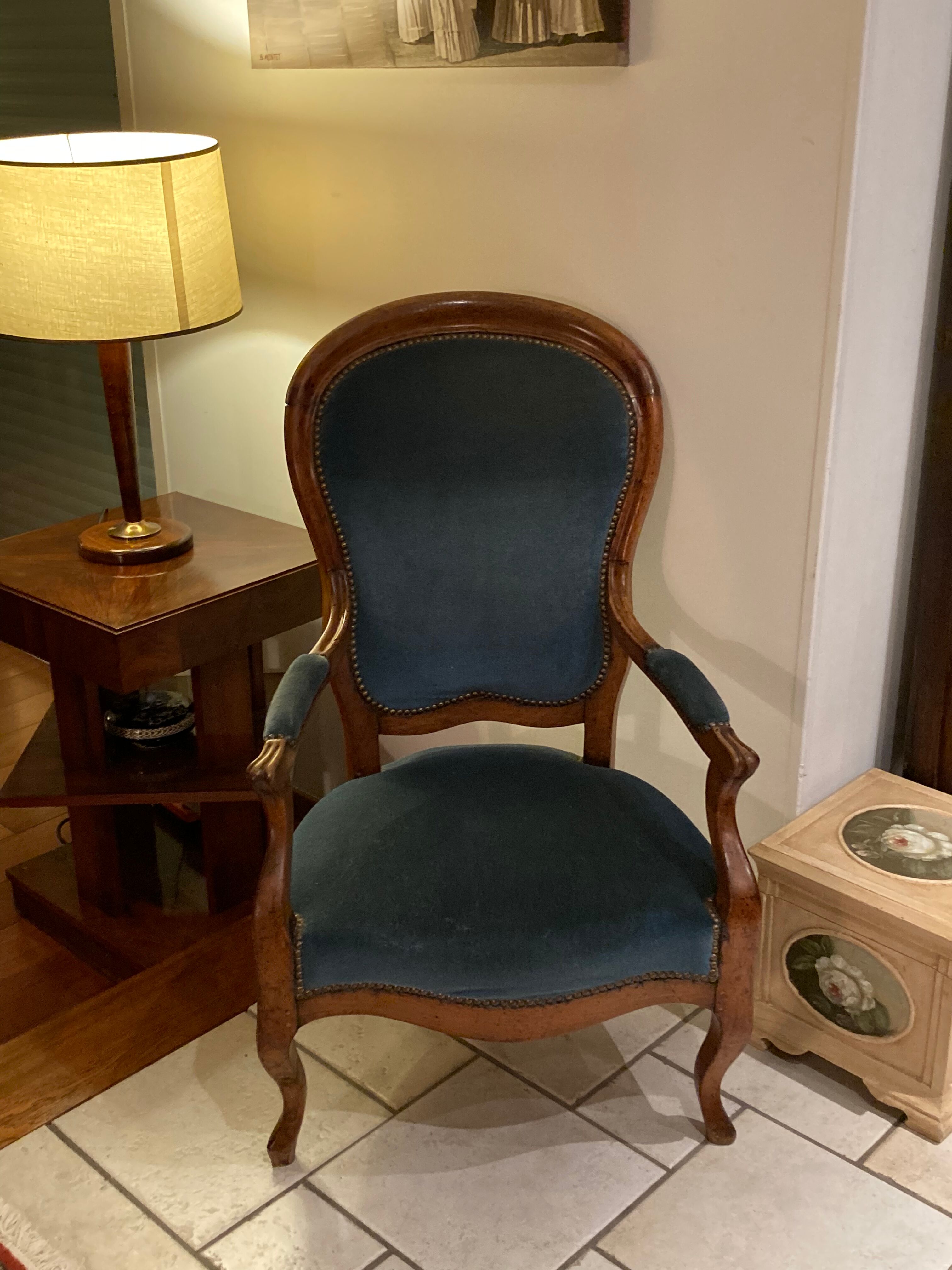 Louis Philippe armchair in walnut