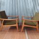 Paire de fauteuils scandinaves pieds compas