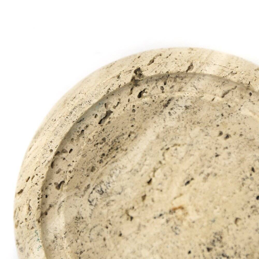 Bol en travertin ou plateau à pièces, années 1970