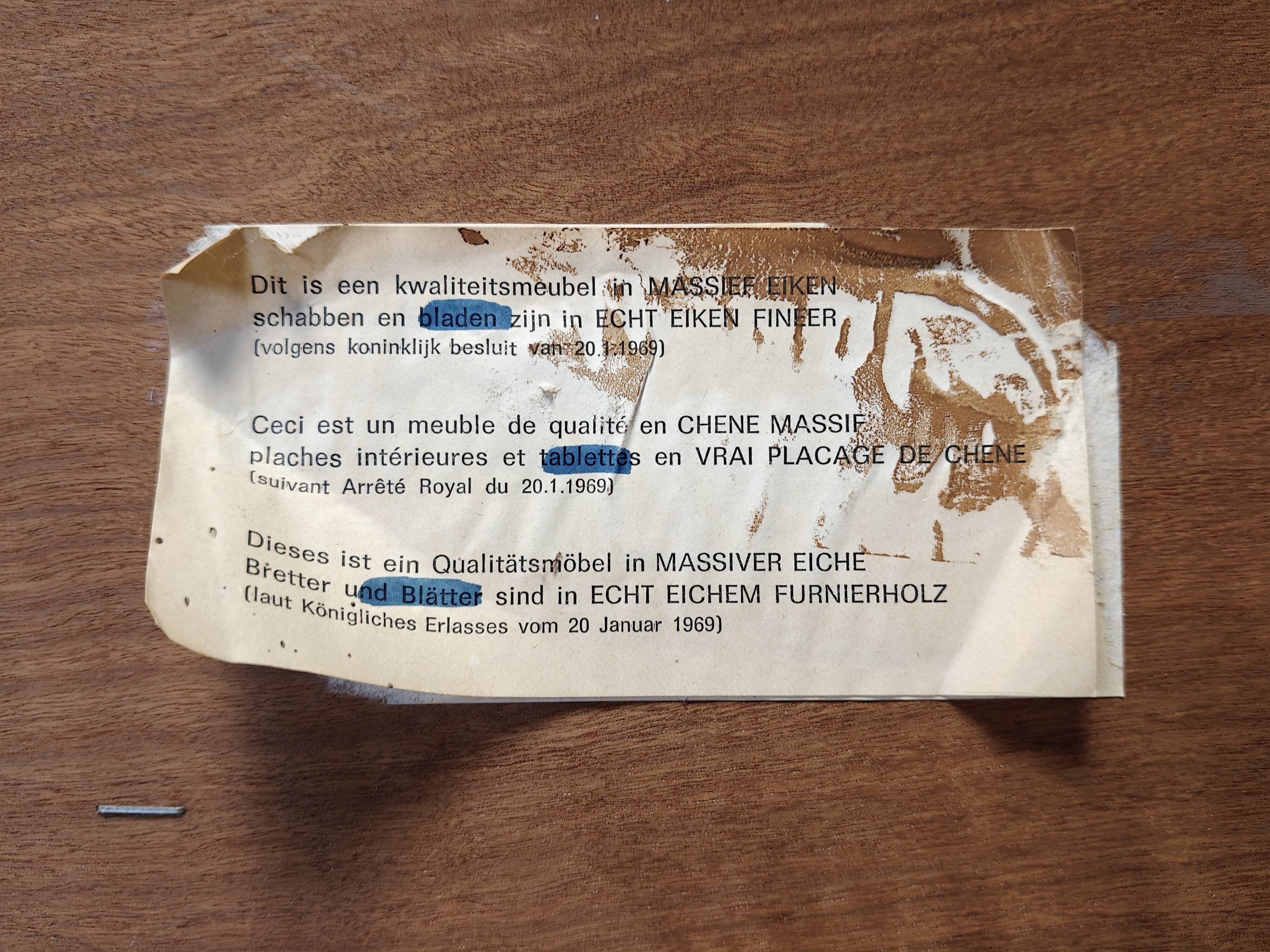 Armoire rustique en chêne massif, années 1970