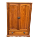 Small wardrobe / bonnetière in solid honey pine with 2 doors and 1 drawer.