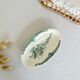 Romantic antique ravier porcelain floral style cream color and green details