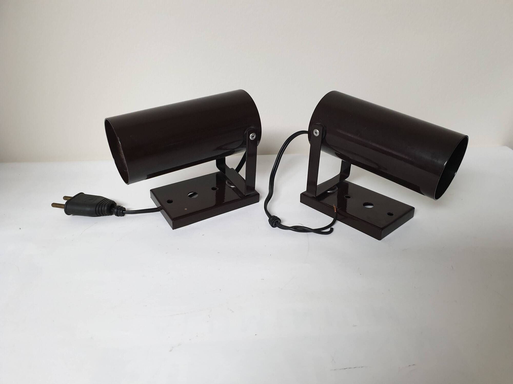 Set of two wall lights (Spots) Brown Brand Lita - Design 60's 70's