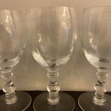 6 verres à pied soufflés et gravés en cristal La Rochère